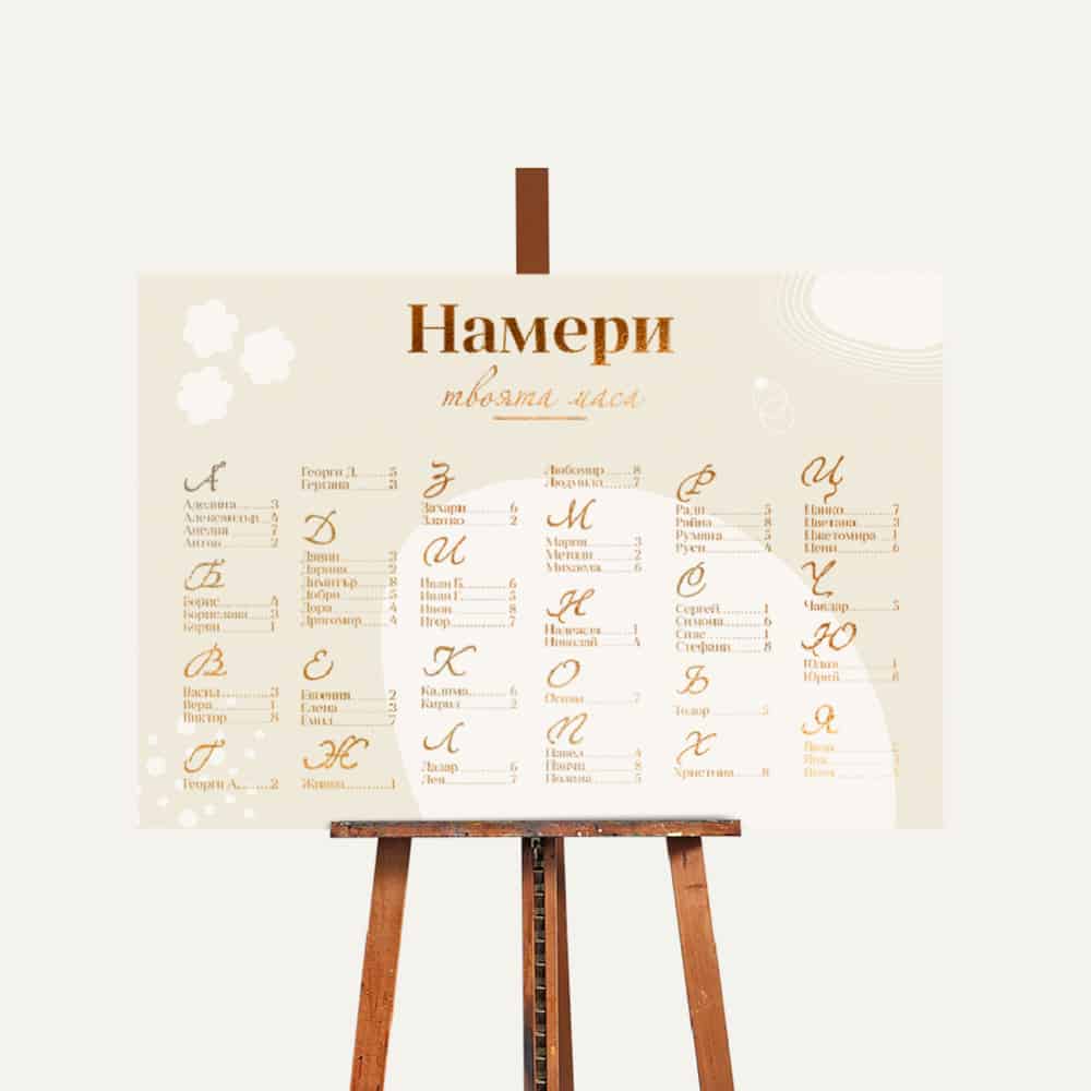Изработка и печат на Сватбено табло